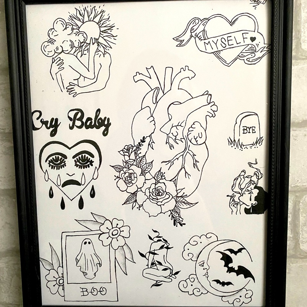 Flash tattoo wall art